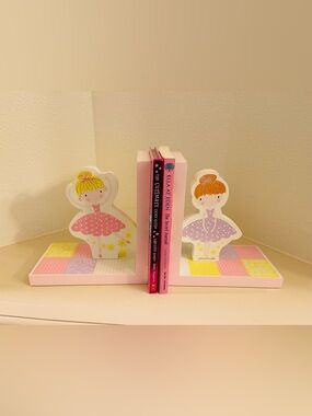 Creative Concept for kids Pink Ballerina Wooden Bookends - Charming  Room Accent